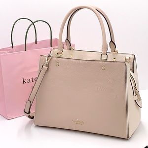 Kate Spade Leila Medium Triple Compartment Satchel Warm Beige Multi